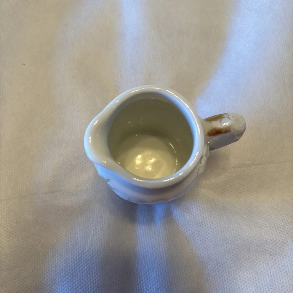 VTG HAVILAND LIMOGES France THE ST LAZARE Creamer Floral Leaves Handle Porcelain
